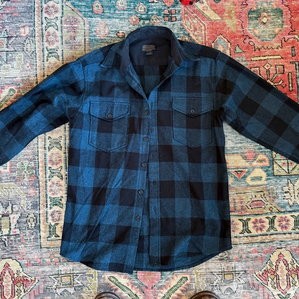 Pendleton Blue and Black Plaid Shirt